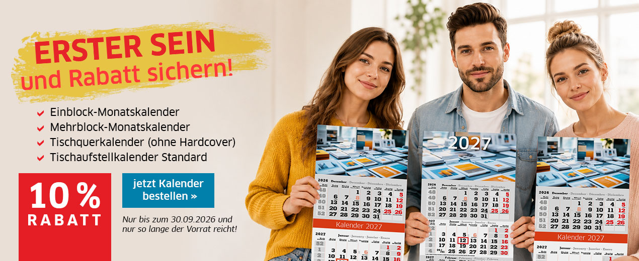 Bestellen Sie Ihre Kalender früh & sparen Sie [10 % auf Ihre Kalenderlieblinge]