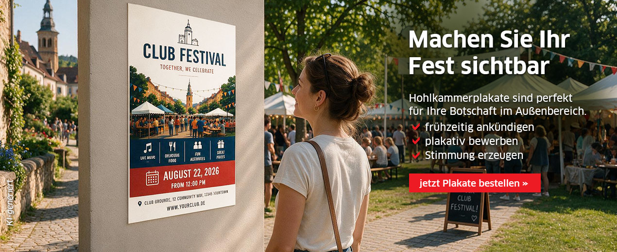 Drucken Sie jetzt Plakate für Vereinsfeste & co.